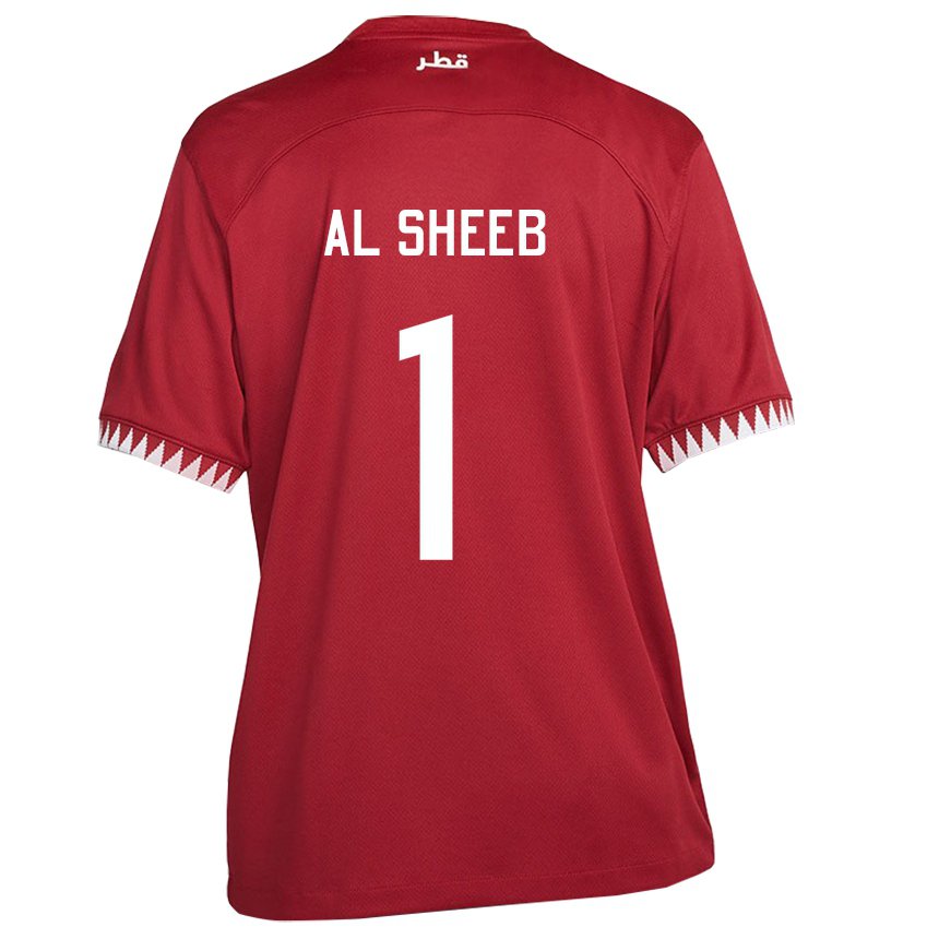 Enfant Maillot Qatar Saad Al Sheeb #1 Bordeaux Tenues Domicile 22-24 T-shirt Suisse