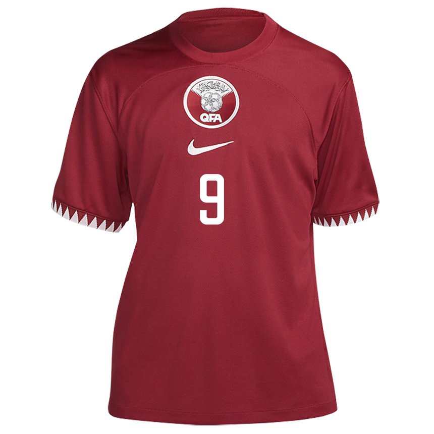 Enfant Maillot Qatar Mohammed Muntari #9 Bordeaux Tenues Domicile 22-24 T-shirt Suisse
