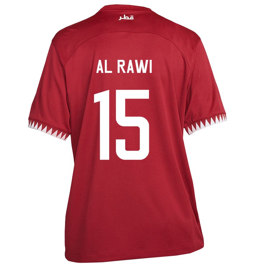 Enfant Maillot Qatar Bassam Al Rawi #15 Bordeaux Tenues Domicile 22-24 T-shirt Suisse