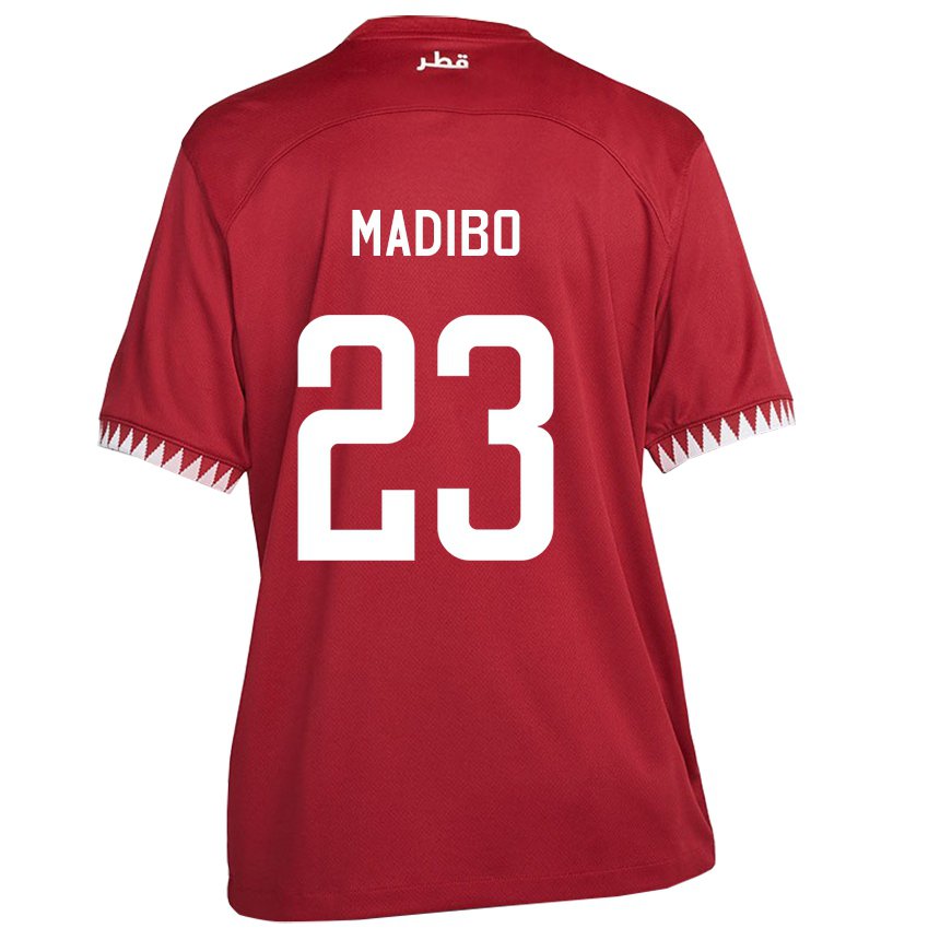 Enfant Maillot Qatar Assim Madibo #23 Bordeaux Tenues Domicile 22-24 T-shirt Suisse