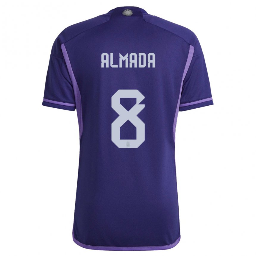 Enfant Maillot Argentine Thiago Almada #8 Violet Tenues Extérieur 22-24 T-shirt Suisse