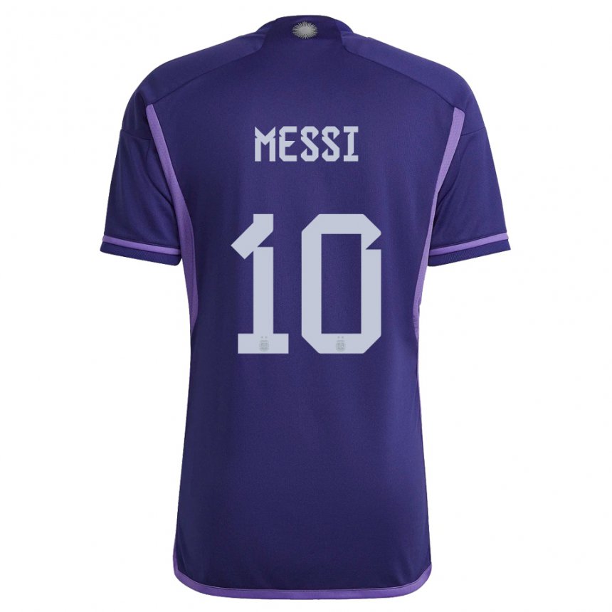 Enfant Maillot Argentine Lionel Messi #10 Violet Tenues Extérieur 22-24 T-shirt Suisse