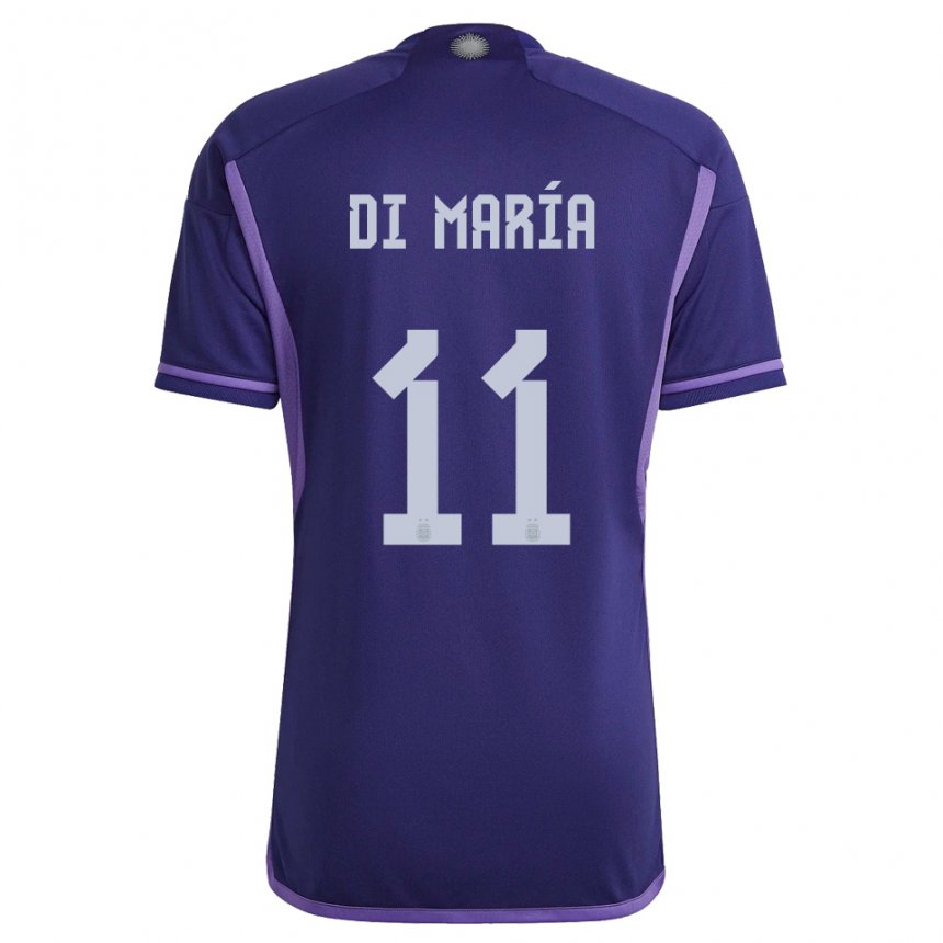 Enfant Maillot Argentine Angel Di Maria #11 Violet Tenues Extérieur 22-24 T-shirt Suisse