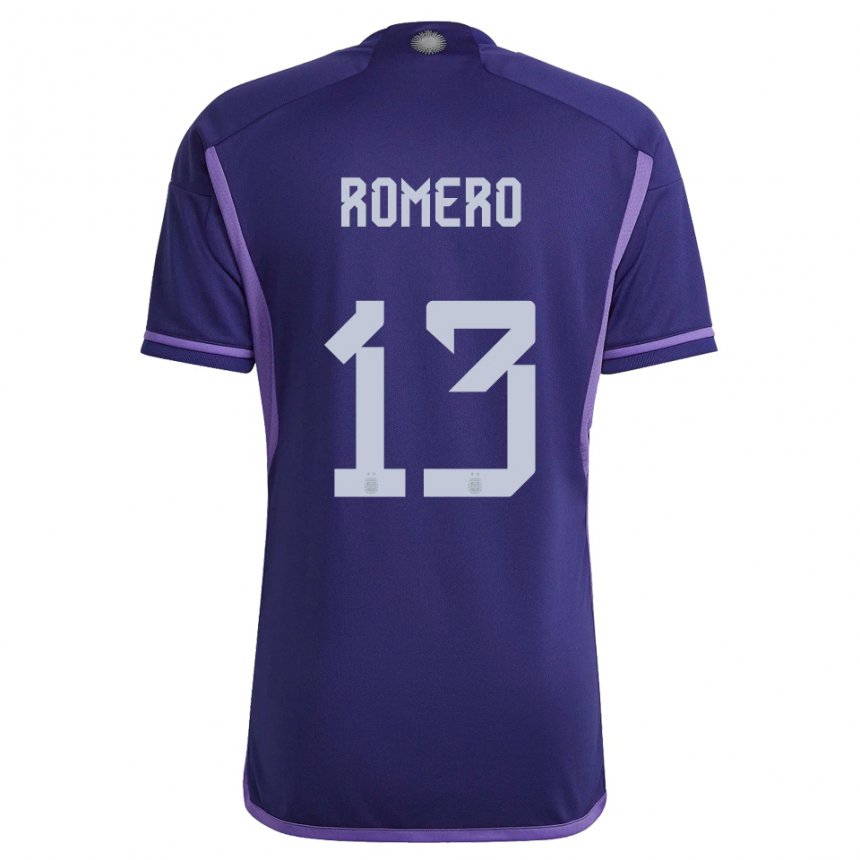 Enfant Maillot Argentine Cristian Romero #13 Violet Tenues Extérieur 22-24 T-shirt Suisse
