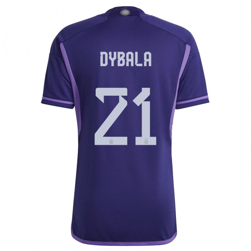 Enfant Maillot Argentine Paulo Dybala #21 Violet Tenues Extérieur 22-24 T-shirt Suisse