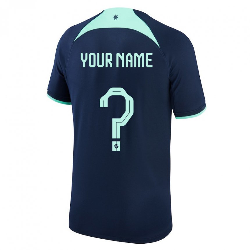 Enfant Maillot Australie Votre Nom #0 Bleu Foncé Tenues Extérieur 22-24 T-shirt Suisse