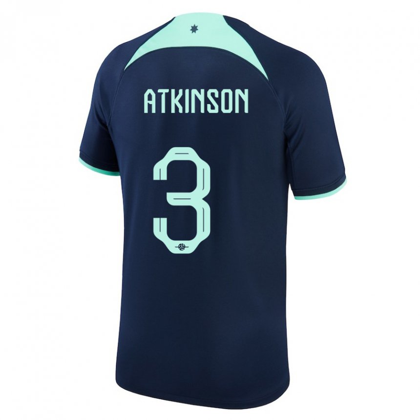 Enfant Maillot Australie Nathaniel Atkinson #3 Bleu Foncé Tenues Extérieur 22-24 T-shirt Suisse