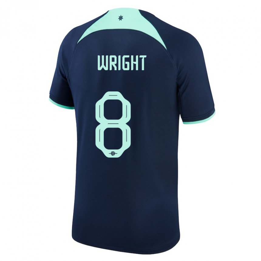 Enfant Maillot Australie Bailey Wright #8 Bleu Foncé Tenues Extérieur 22-24 T-shirt Suisse