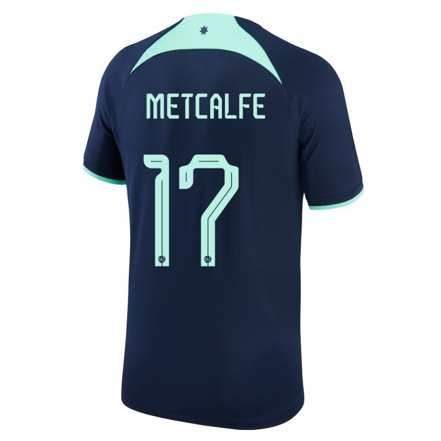 Enfant Maillot Australie Connor Metcalfe #17 Bleu Foncé Tenues Extérieur 22-24 T-shirt Suisse