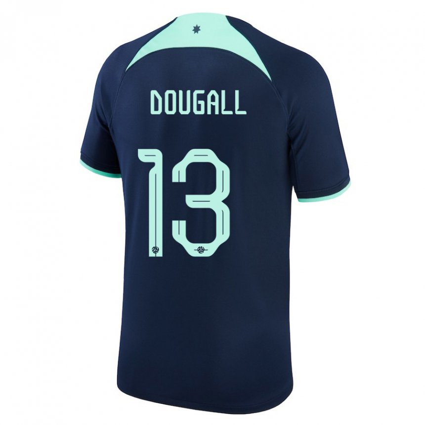 Enfant Maillot Australie Kenny Dougall #13 Bleu Foncé Tenues Extérieur 22-24 T-shirt Suisse