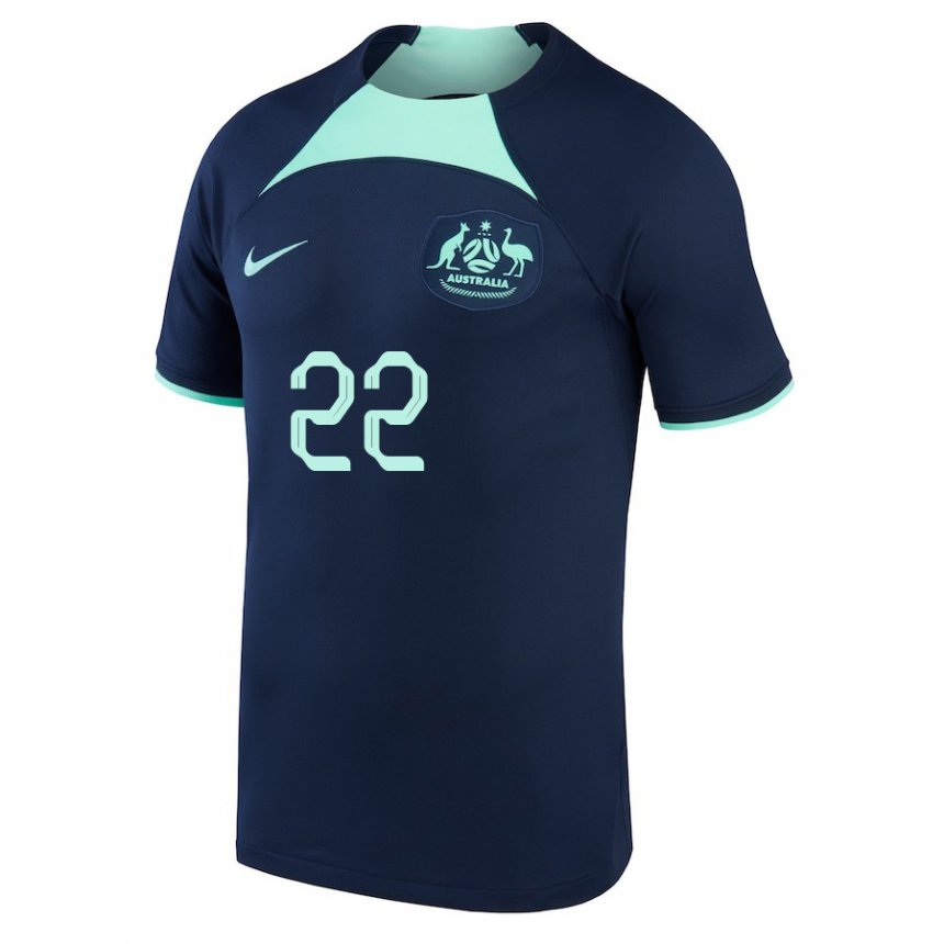 Enfant Maillot Australie Ben Folami #22 Bleu Foncé Tenues Extérieur 22-24 T-shirt Suisse