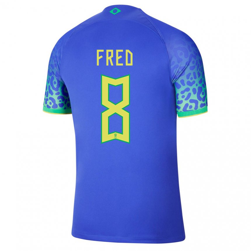 Enfant Maillot Brésil Fred #8 Bleue Tenues Extérieur 22-24 T-shirt Suisse