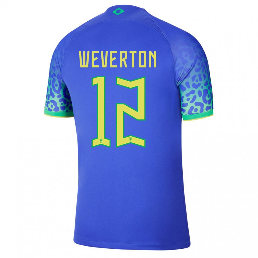 Enfant Maillot Brésil Weverton #12 Bleue Tenues Extérieur 22-24 T-shirt Suisse
