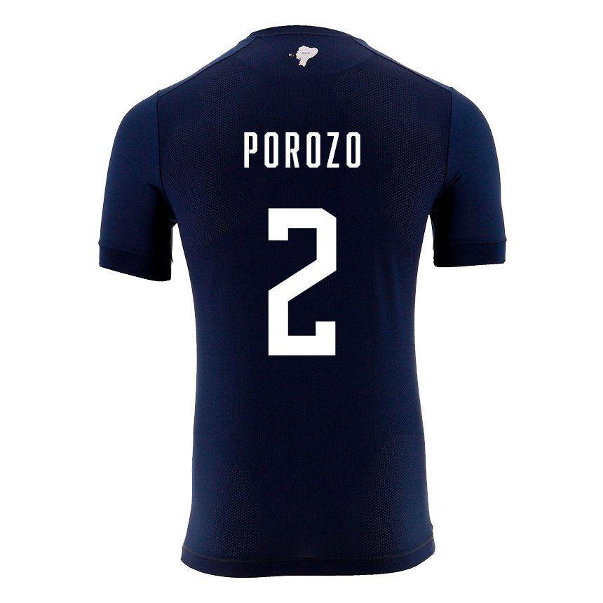 Enfant Maillot Équateur Jackson Porozo #2 Bleu Marine Tenues Extérieur 22-24 T-shirt Suisse