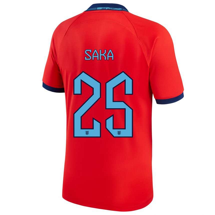 Enfant Maillot Angleterre Bukayo Saka #25 Rouge Tenues Extérieur 22-24 T-shirt Suisse