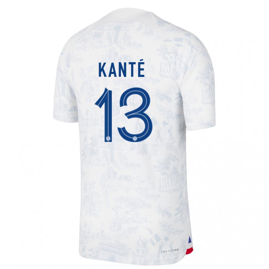 Enfant Maillot France N Golo Kante #13 Blanc Bleu Tenues Extérieur 22-24 T-shirt Suisse