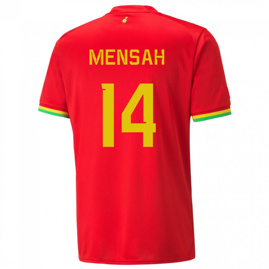 Enfant Maillot Ghana Gideon Mensah #14 Rouge Tenues Extérieur 22-24 T-shirt Suisse