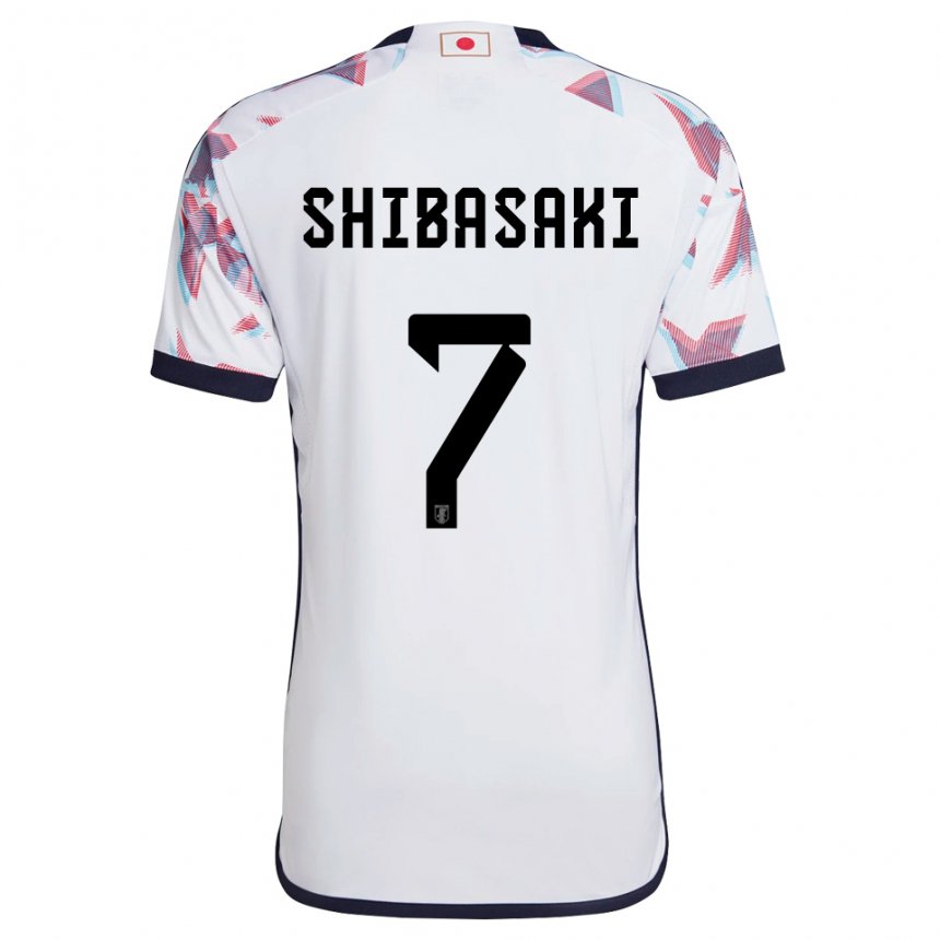 Enfant Maillot Japon Gaku Shibasaki #7 Blanc Tenues Extérieur 22-24 T-shirt Suisse
