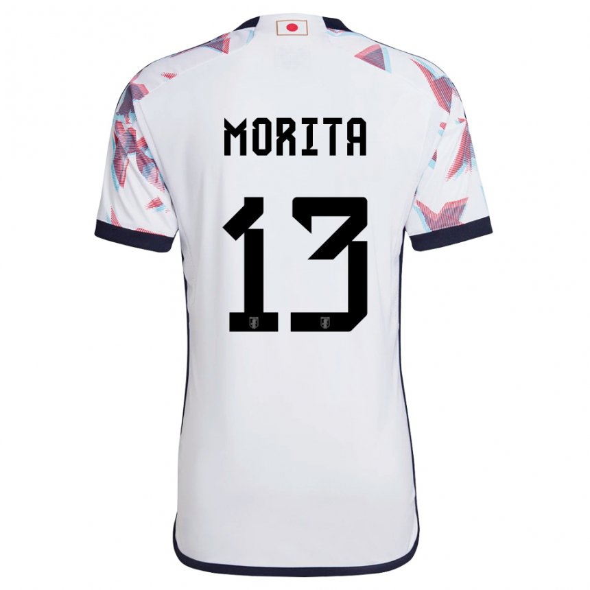 Enfant Maillot Japon Hidemasa Morita #13 Blanc Tenues Extérieur 22-24 T-shirt Suisse