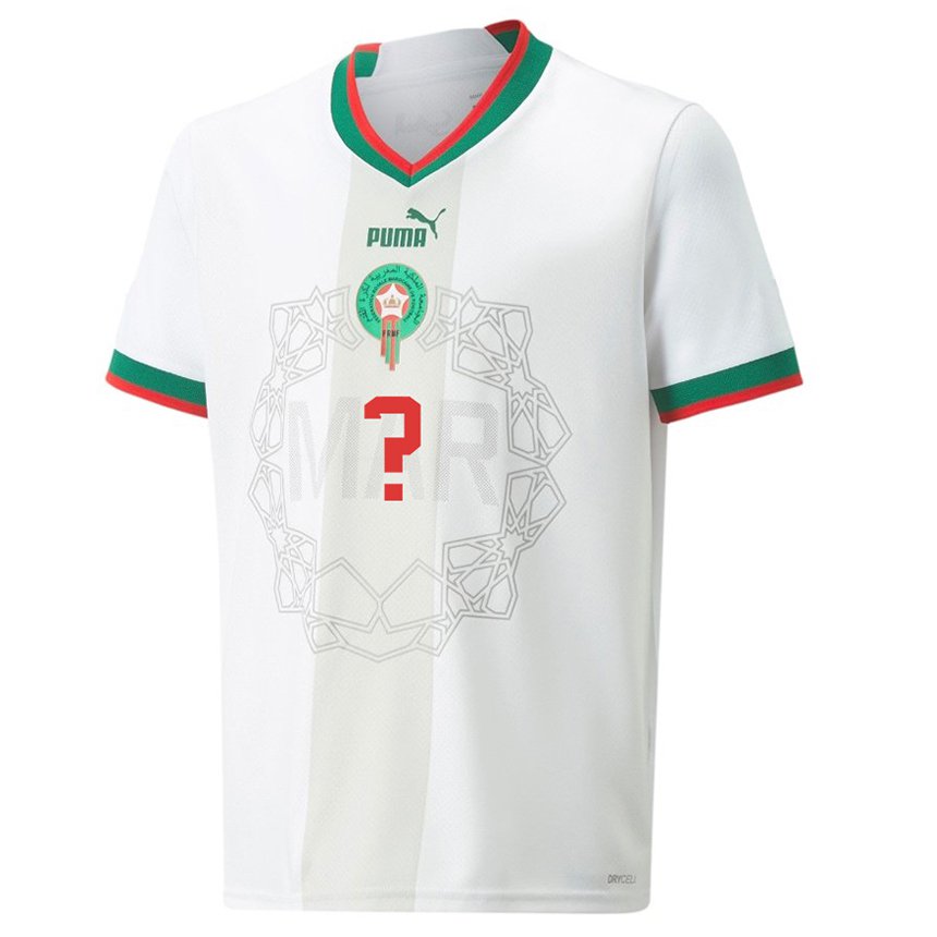 Enfant Maillot Maroc Votre Nom #0 Blanc Tenues Extérieur 22-24 T-shirt Suisse