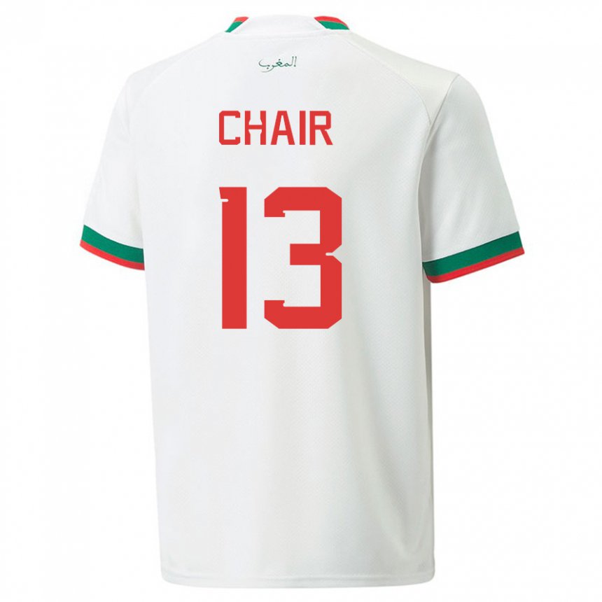 Kinder Marokkanische Iliass Chair #13 Weiß Auswärtstrikot Trikot 22-24 T-shirt Schweiz