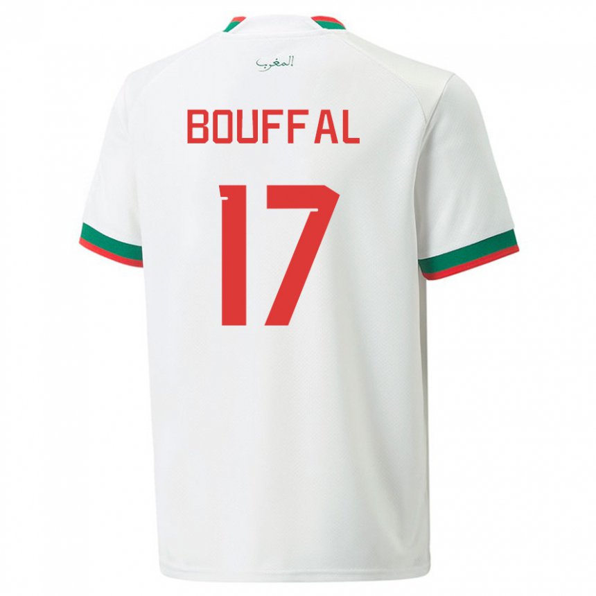 Enfant Maillot Maroc Soufiane Bouffal #17 Blanc Tenues Extérieur 22-24 T-shirt Suisse