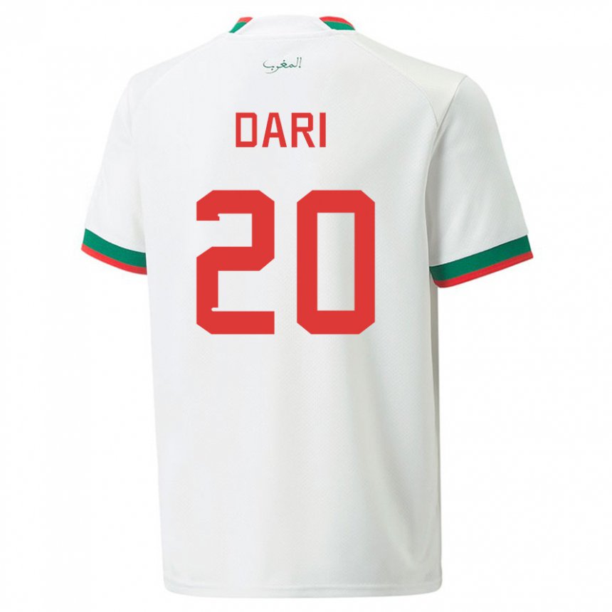 Kinder Marokkanische Achraf Dari #20 Weiß Auswärtstrikot Trikot 22-24 T-shirt Schweiz