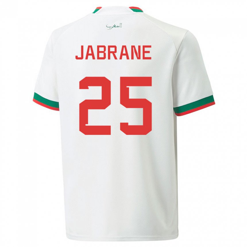 Kinder Marokkanische Yahya Jabrane #25 Weiß Auswärtstrikot Trikot 22-24 T-shirt Schweiz