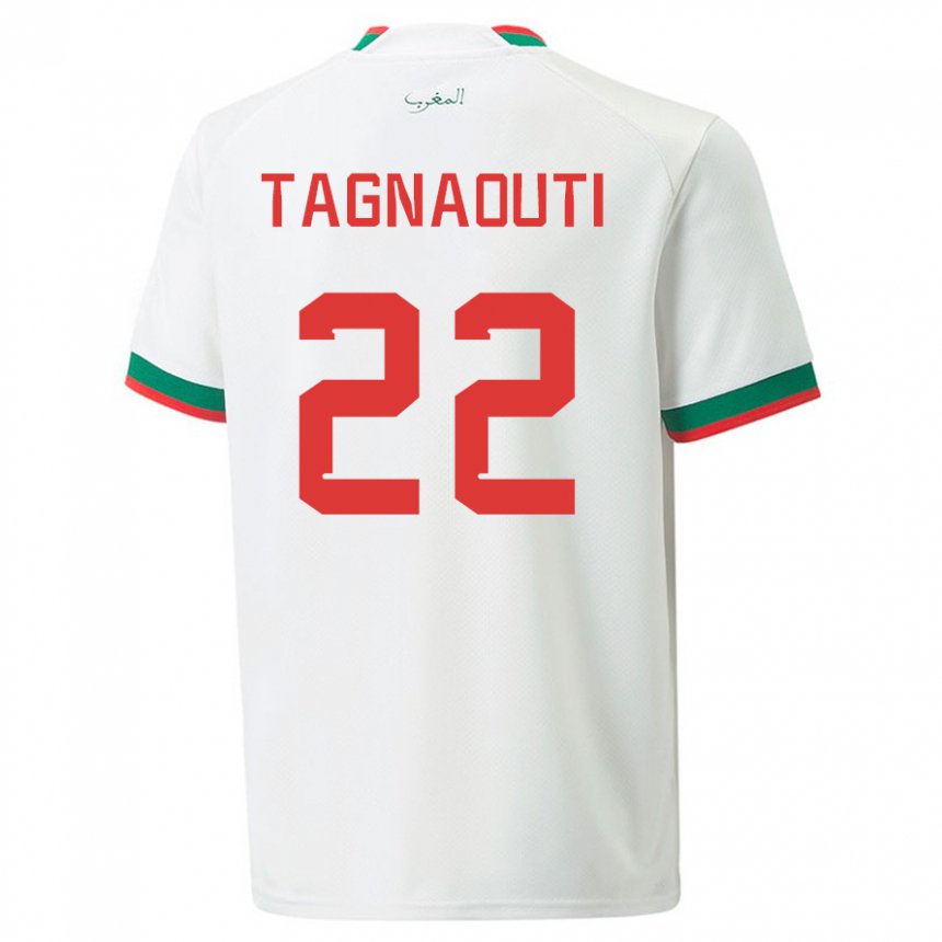 Enfant Maillot Maroc Ahmed Reda Tagnaouti #22 Blanc Tenues Extérieur 22-24 T-shirt Suisse