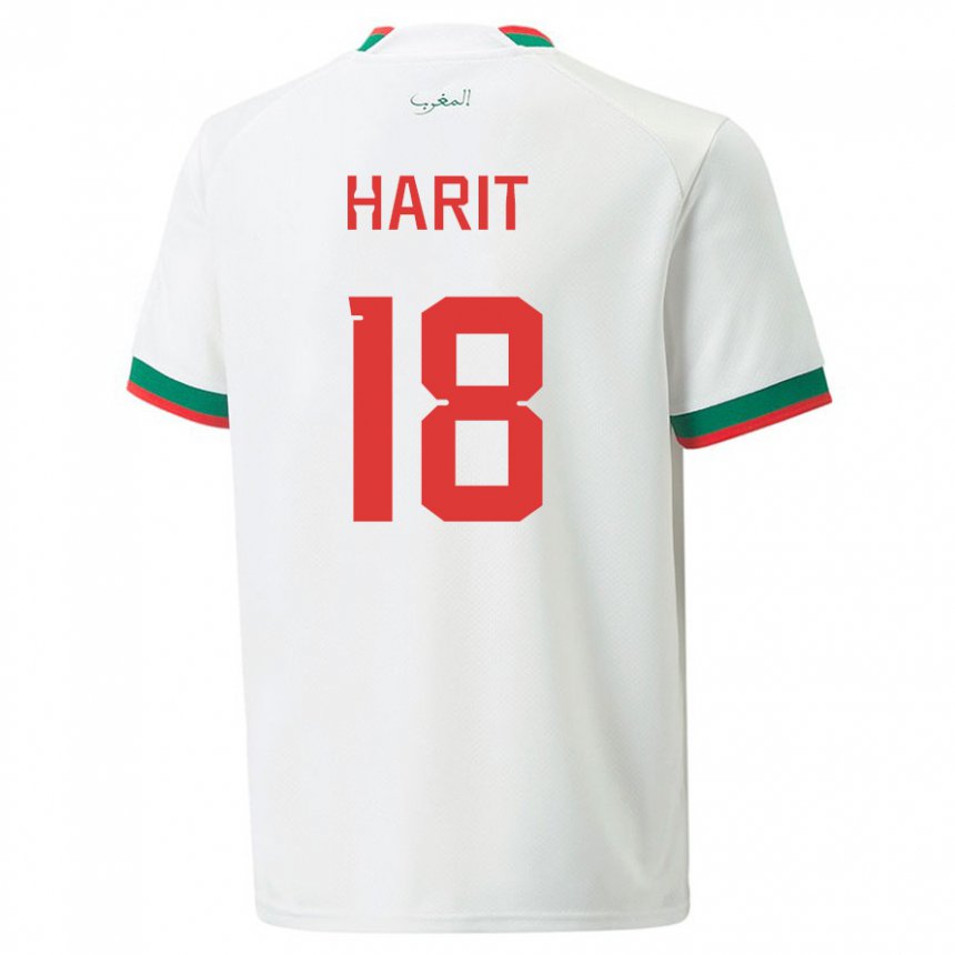 Enfant Maillot Maroc Amine Harit #18 Blanc Tenues Extérieur 22-24 T-shirt Suisse