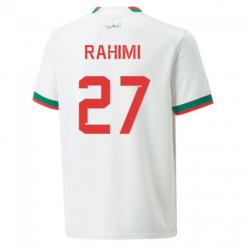 Enfant Maillot Maroc Soufiane Rahimi #27 Blanc Tenues Extérieur 22-24 T-shirt Suisse