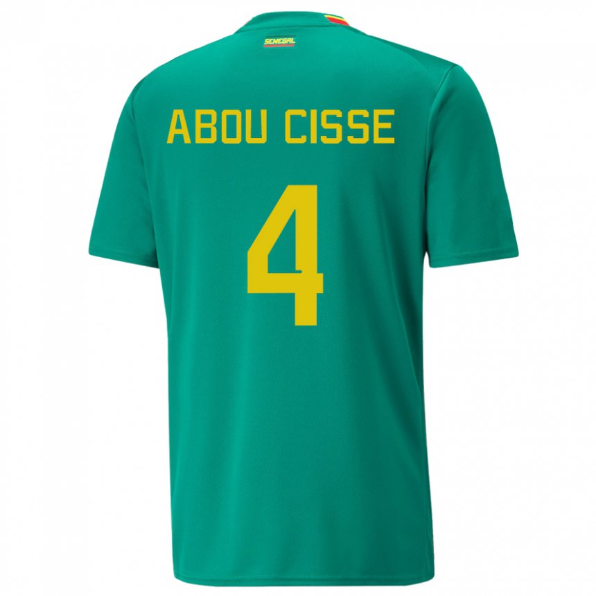 Enfant Maillot Sénégal Pape Abou Cisse #4 Verte Tenues Extérieur 22-24 T-shirt Suisse
