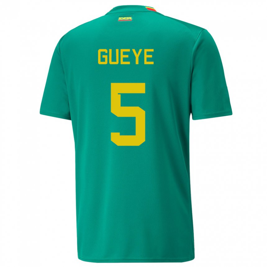 Enfant Maillot Sénégal Idrissa Gueye #5 Verte Tenues Extérieur 22-24 T-shirt Suisse