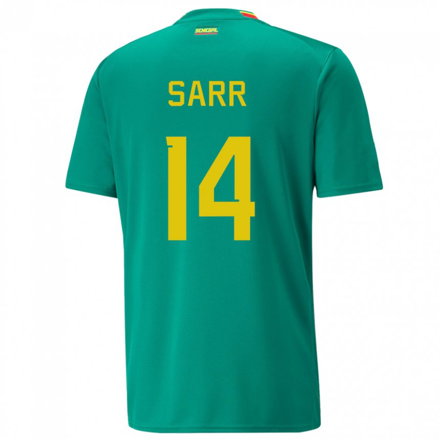Enfant Maillot Sénégal Pape Sarr #14 Verte Tenues Extérieur 22-24 T-shirt Suisse