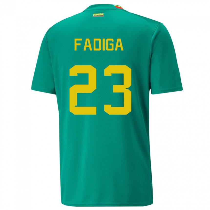 Enfant Maillot Sénégal Noah Fadiga #23 Verte Tenues Extérieur 22-24 T-shirt Suisse