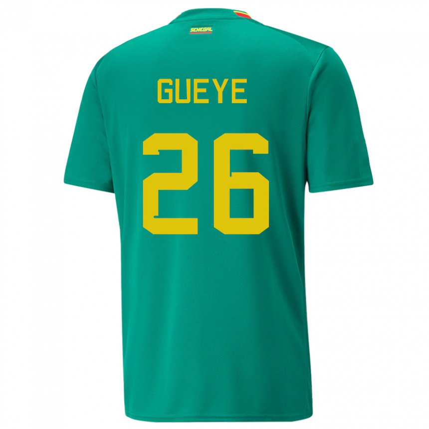 Enfant Maillot Sénégal Pape Gueye #26 Verte Tenues Extérieur 22-24 T-shirt Suisse