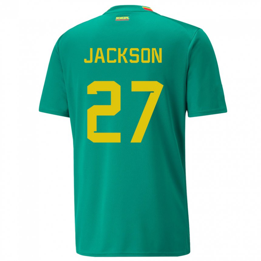 Enfant Maillot Sénégal Nicolas Jackson #27 Verte Tenues Extérieur 22-24 T-shirt Suisse
