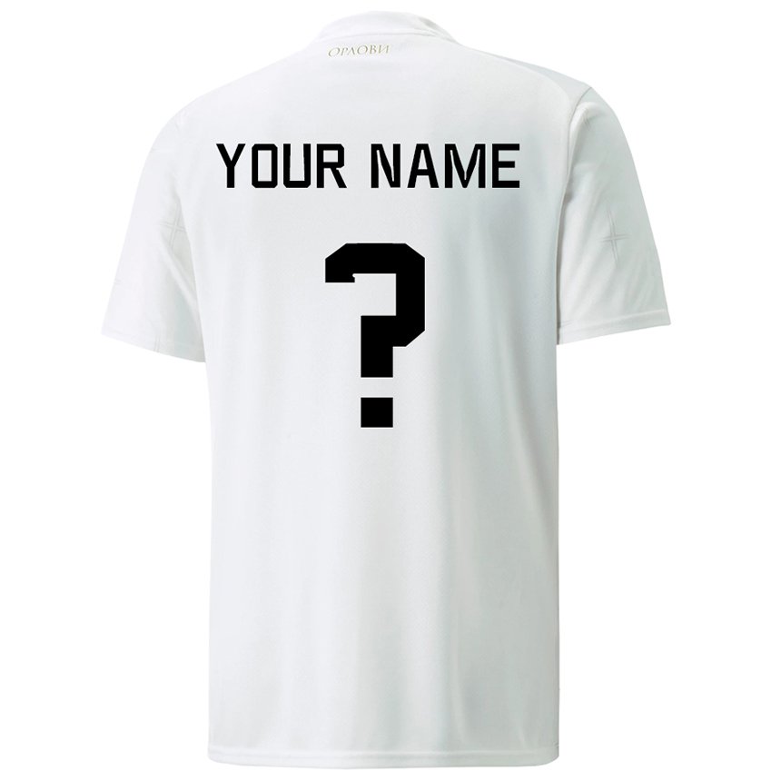 Enfant Maillot Serbie Votre Nom #0 Blanc Tenues Extérieur 22-24 T-shirt Suisse