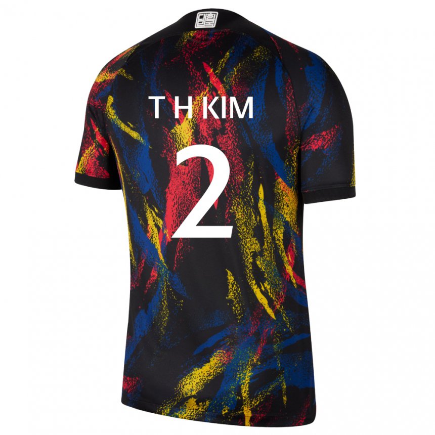 Enfant Maillot Corée Du Sud Tae-hwan Kim #2 Multicolore Tenues Extérieur 22-24 T-shirt Suisse
