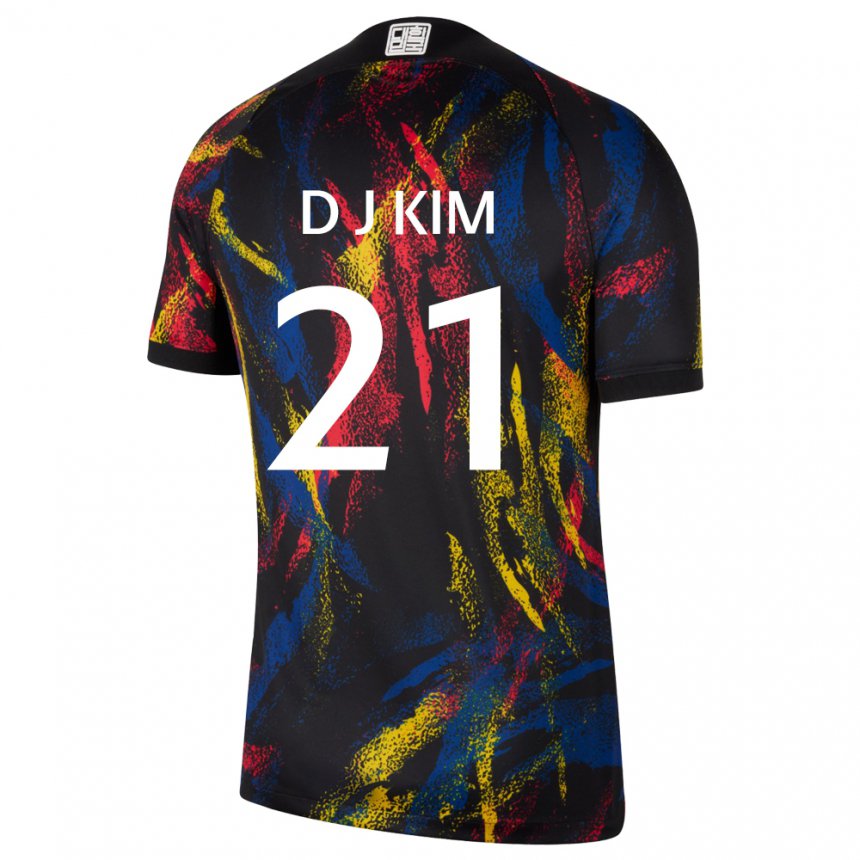 Enfant Maillot Corée Du Sud Dong-jun Kim #21 Multicolore Tenues Extérieur 22-24 T-shirt Suisse