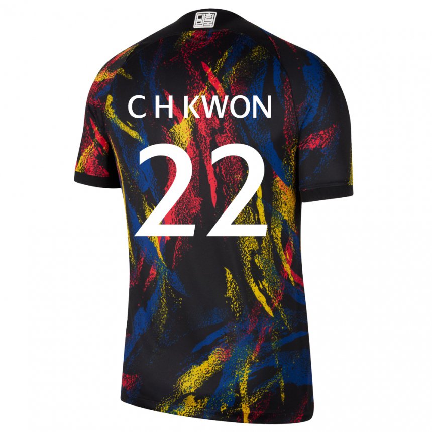 Kinder Südkoreanische Chang-hoon Kwon #22 Mehrfarbig Auswärtstrikot Trikot 22-24 T-shirt Schweiz