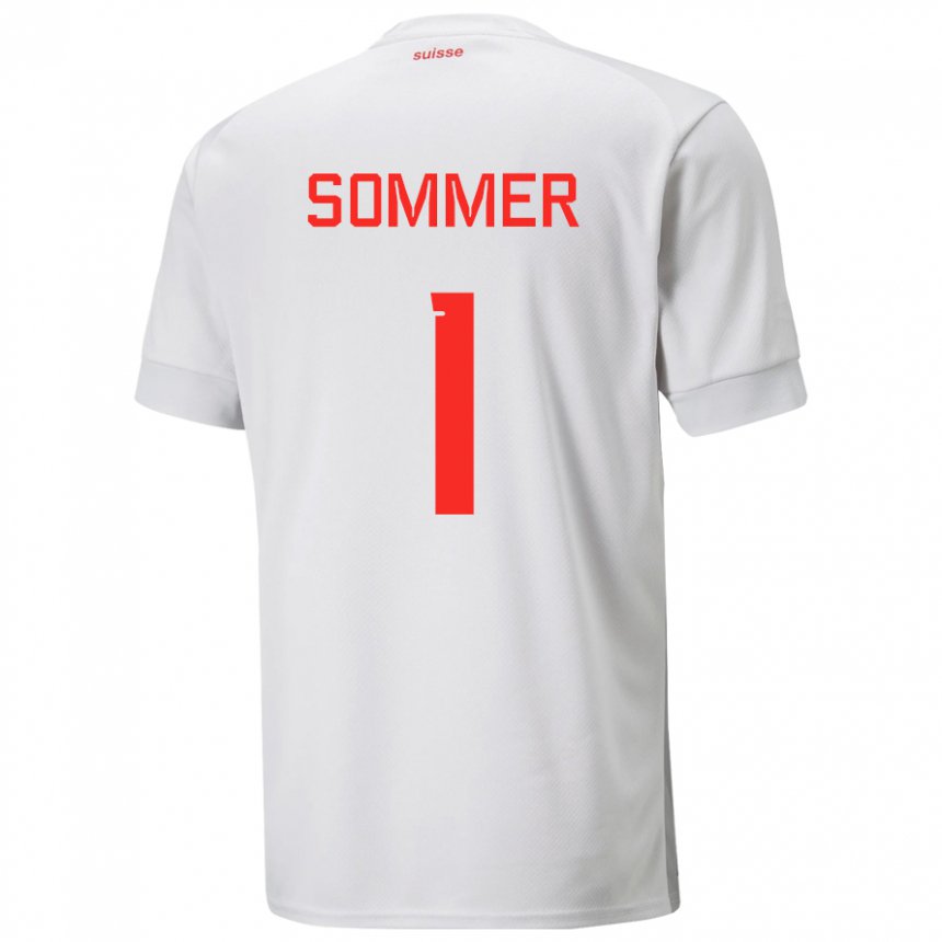 Enfant Maillot Suisse Yann Sommer #1 Blanc Tenues Extérieur 22-24 T-shirt Suisse