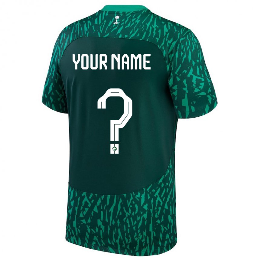Enfant Maillot Arabie Saoudite Votre Nom #0 Vert Foncé Tenues Extérieur 22-24 T-shirt Suisse