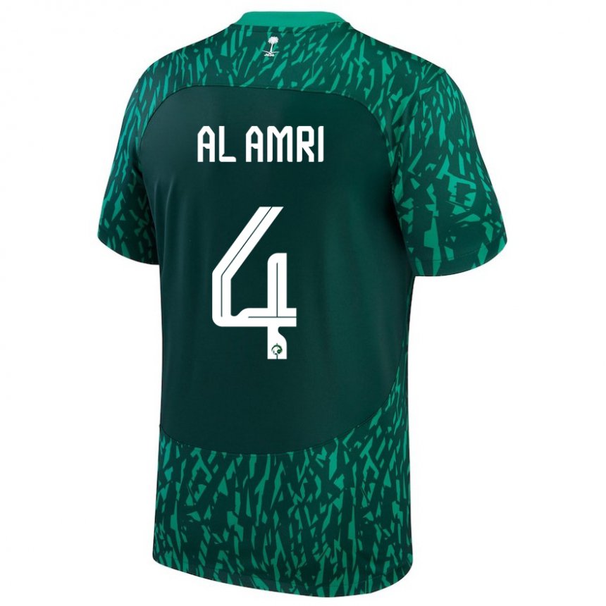 Enfant Maillot Arabie Saoudite Abdulelah Al Amri #4 Vert Foncé Tenues Extérieur 22-24 T-shirt Suisse