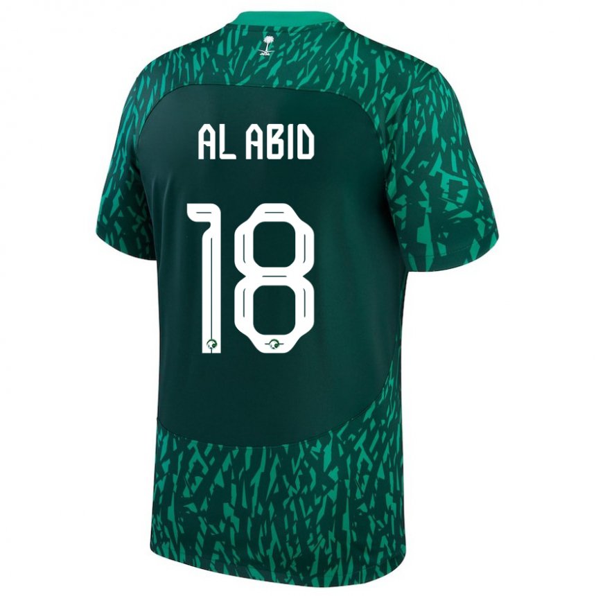 Enfant Maillot Arabie Saoudite Nawaf Al Abid #18 Vert Foncé Tenues Extérieur 22-24 T-shirt Suisse