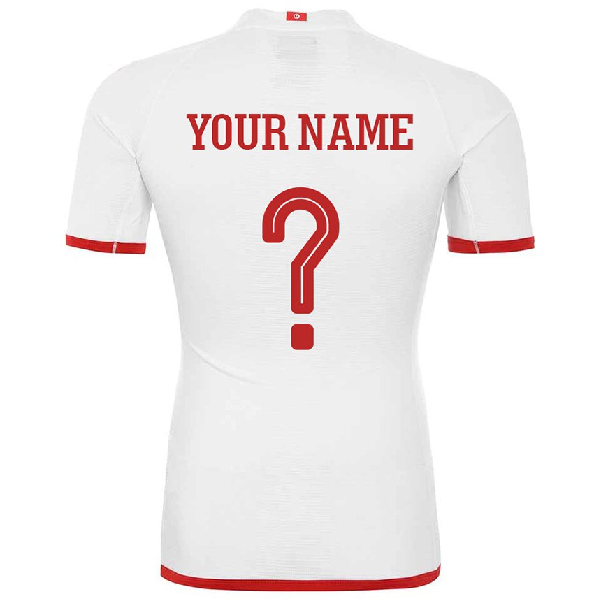 Enfant Maillot Tunisie Votre Nom #0 Blanc Tenues Extérieur 22-24 T-shirt Suisse