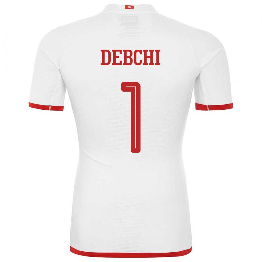 Kinder Tunesische Mohamed Sedki Debchi #1 Weiß Auswärtstrikot Trikot 22-24 T-shirt Schweiz