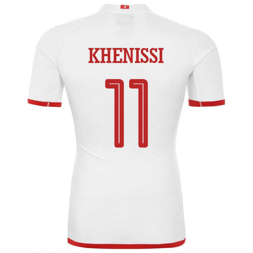 Kinder Tunesische Taha Yassine Khenissi #11 Weiß Auswärtstrikot Trikot 22-24 T-shirt Schweiz