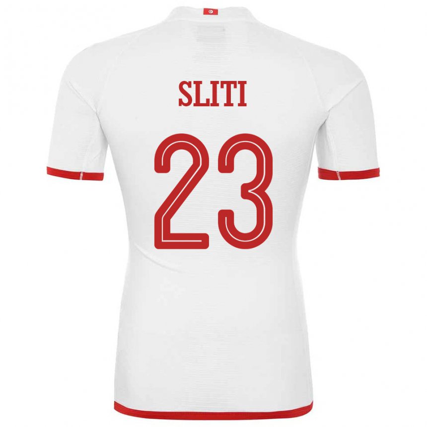 Enfant Maillot Tunisie Naim Sliti #23 Blanc Tenues Extérieur 22-24 T-shirt Suisse