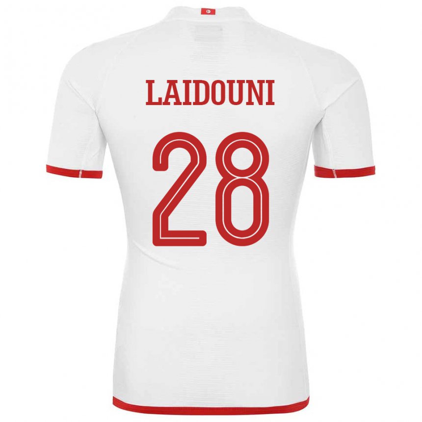 Enfant Maillot Tunisie Aissa Laidouni #28 Blanc Tenues Extérieur 22-24 T-shirt Suisse